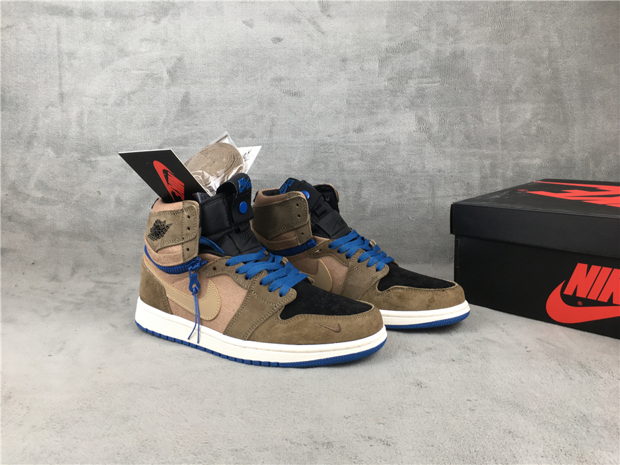 Air Jordan 1 OG High Brown Green Black Blue Shoes